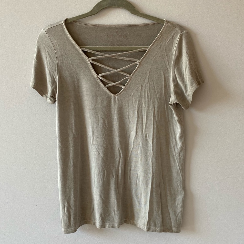 American Eagle Soft & Sexy Cross V Neck